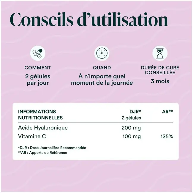 Conseils d'utilisation du produit acide hyaluronique novoma