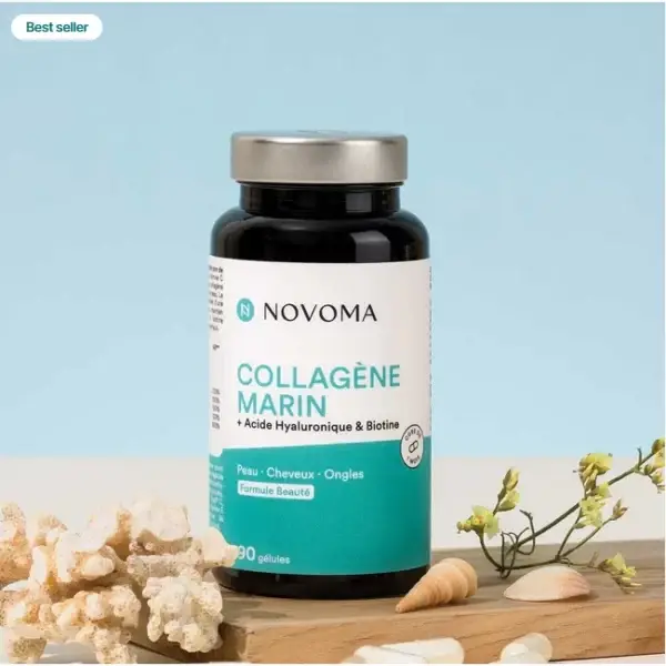 Collagène Marin Novoma : l'élixir de jeunesse venu des profondeurs marines, pour une beauté éclatante.