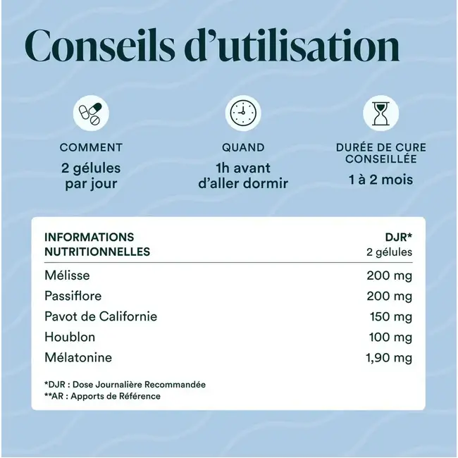Conseils d'utilisation de la formule sommeil novoma