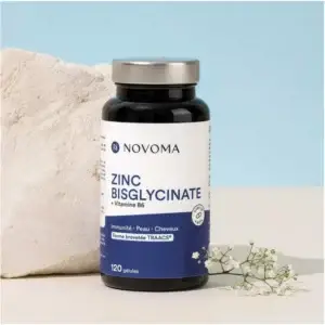 Zinc Bisglycinate Novoma : l'essentiel pour votre bien-être, haute biodisponibilité garantie.