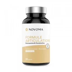 Flacon de complément alimentaire Formule Articulations Novoma avec glucosamine, chondroïtine et MSM disponible chez L.A.B.O