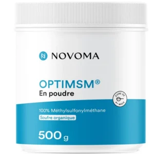 Flacon d'OptiMSM Novoma 120 gélules - Complément alimentaire MSM Soufre Organique 1000mg en vente chez L.A.B.O