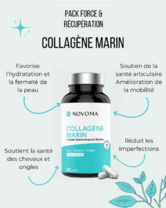 Pack force et nutrition composé avec le collagène marin pour une meilleur récupération et une amélioration de la performance sportive.