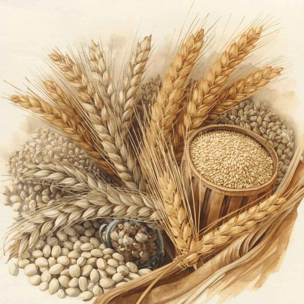blé, seigle, orge, épeautre et kamut
