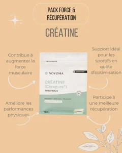 Pack force et nutrition composé de la créatine pour une meilleur récupération et une amélioration de la performance sportive.